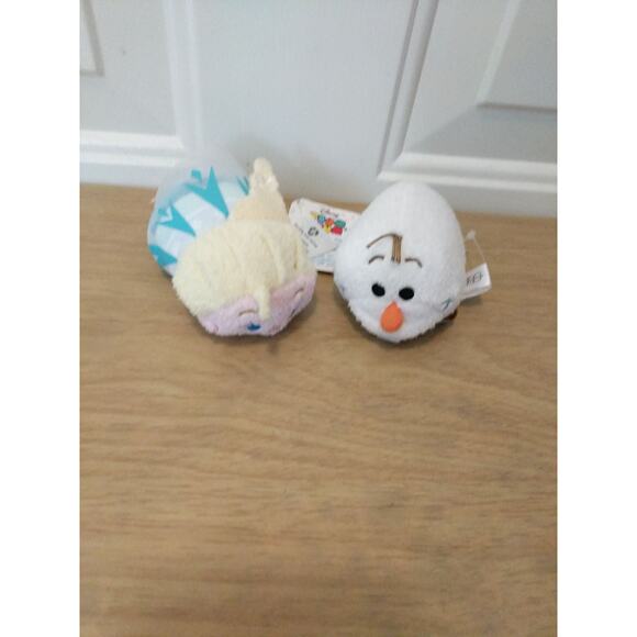 Disney Frozen Movie Elsa and Olaf Tsum Tsum character plush figures pair - Picture 1 of 5